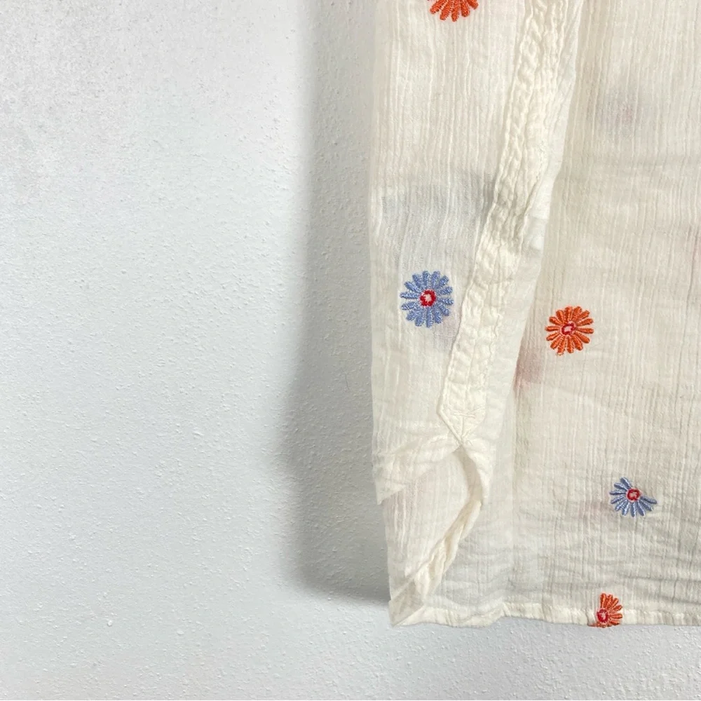 Madewell Shirt Daysi Women’s White XS Button Front Embroidered Floral Cotton - Picture 8 of 14